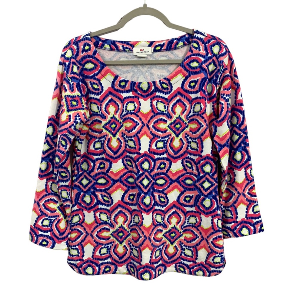 Vineyard Vines Ikat Medallion Colorful Cotton Sweatshirt Women’s Size Small